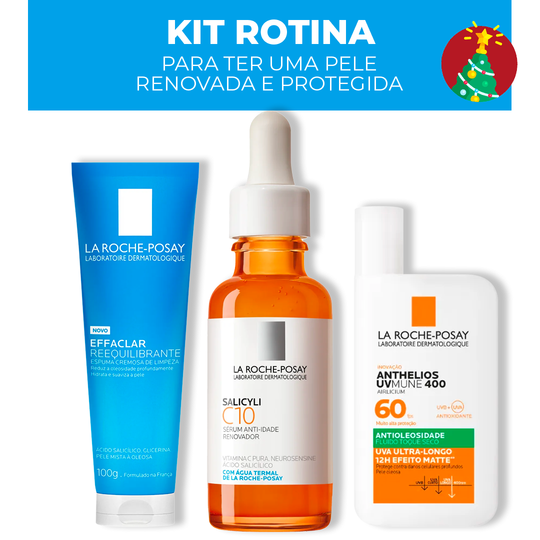 Kit La Roche-Posay - Rotina para uma Pele Renovada e Protegida (3 PRODUTOS)